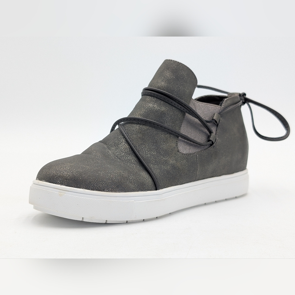 Yellow Box Maureen Size 8M Metallic Grey High-Top Sneakers Cushioned Memory Foam - Picture 3 of 16
